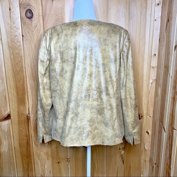 JM Collection vegan leather snake print jacket 16 - Picture 5 of 8